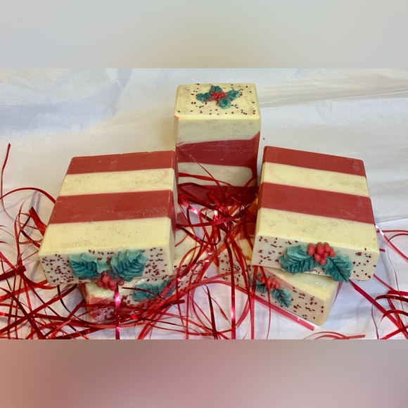 Sold out- Hand Crafted Artisan Holiday Vegan Soap with Soap Holly Attachment - Picture 6 of 10